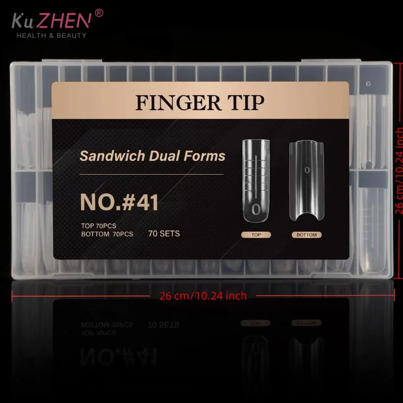 140/280 قطعة/الحزمة ساندويتش أشكال أظافر مزدوجة ملحقات-أشكال مزدوجة قالب سفلي طويل مربع اللوز مسمار الفن أشكال مانيكير أداة #5