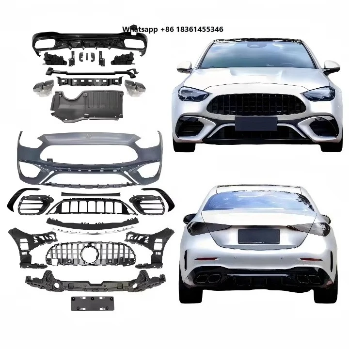 

For W205 C-class Plastic Body Kit New Red Front and Rear Bumper