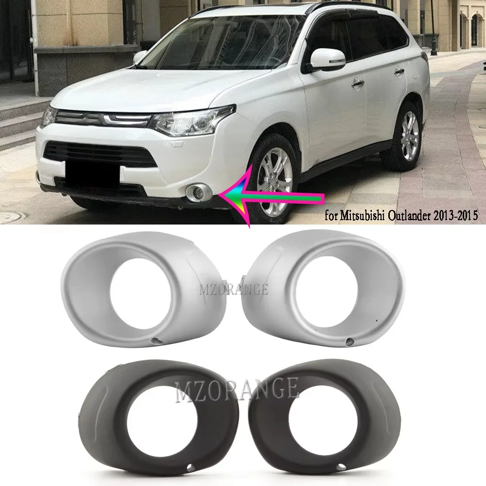 

Противотуманные фары, крышка противотуманной фары, светодиодная для Mitsubishi Outlander 2013 2014 2015, гриль, рамка, фара, серебристая, черная рамка, украшение в виде ракушки