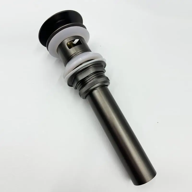 

304 Stainless Steel Bathroom Sink Drain with Overflow, Vessel Sink Lavatory Drain Stopper, Pop Up Mechanism for Easy Use