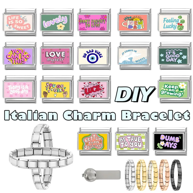 Neue schöne Haustier Katzen und Hunde italienische Charm Links passen 9MM Edelstahl Armband Frauen Männer DIY Herstellung von Schmuck – Detail 13