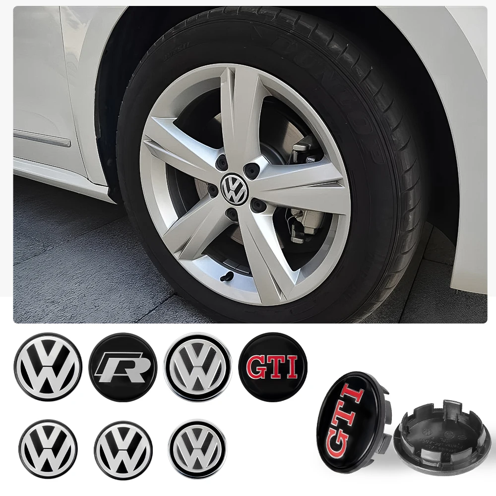 4pcs 56MM/65MM/66MM Auto Emblems Original Car Wheel Center Hub Caps Covers Hubcaps Decoration Accessorie For Volkswagen VW R GTI