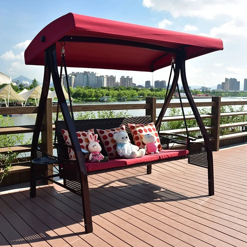 Rocking Chair Swing Outdoor Villa Garden Hanging Chair Outdoor Garden Balcony Solar Home Three Internet Celebrities Swing