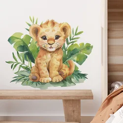 Cartoon Painted Little Tiger Wall Sticker Children Bedroom Decor Decals Kids Room Background Home Decoration Self-adhesive Mural