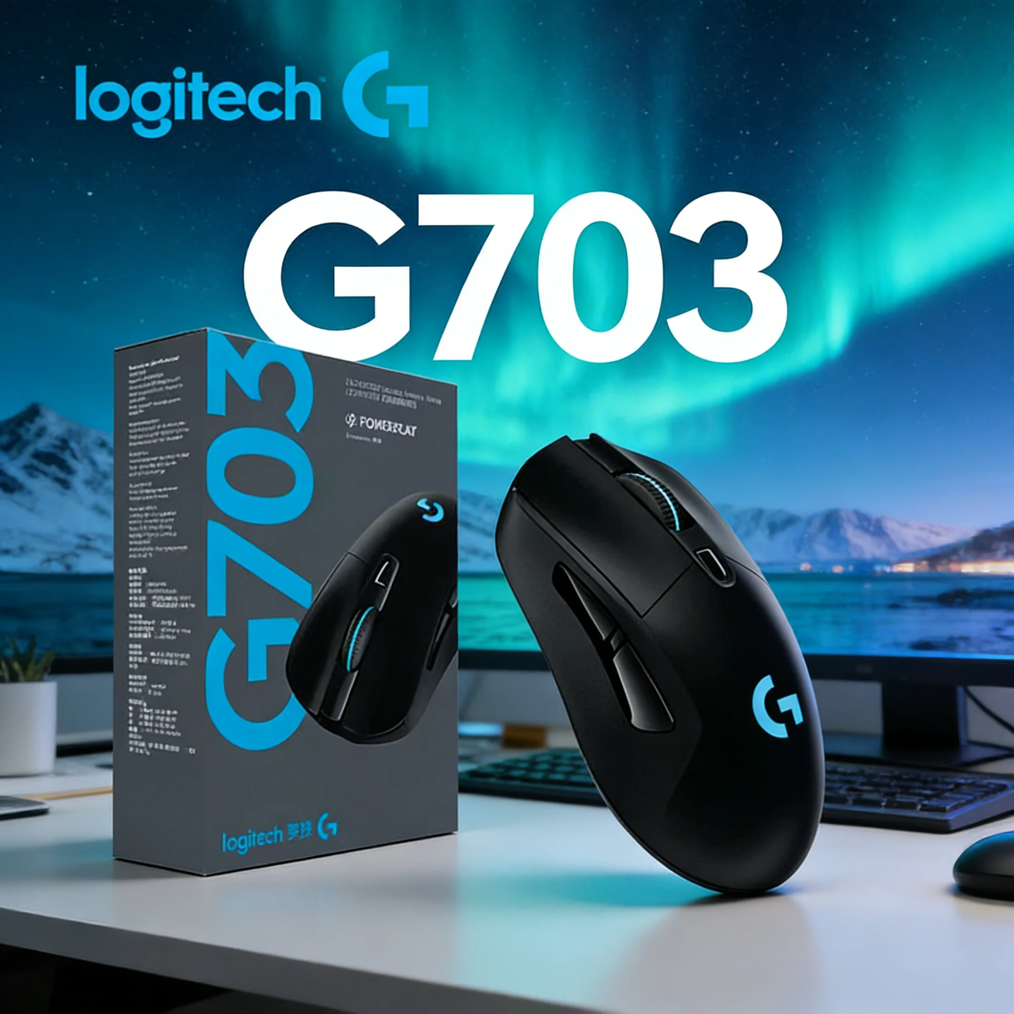 

Logitech G703 HERO Lightspeed Wireless Gaming Mouse 25600 DPI 25K Sensor RGB Lightsync Lightweight 95g for Esports Gamers
