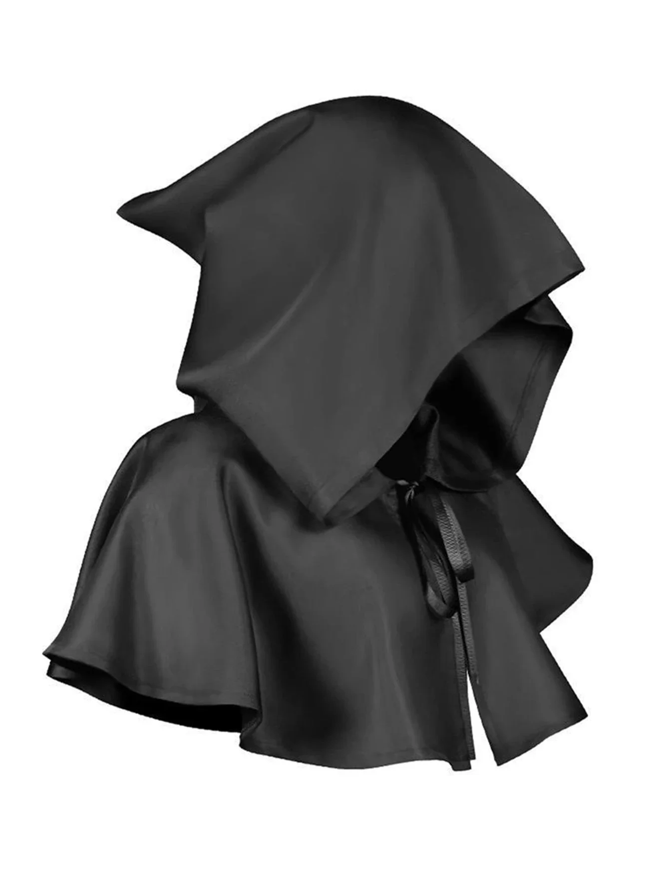

Vintage Medieval Hooded Cloak Cosplay Costume Short Shawl Cape Halloween Outfit