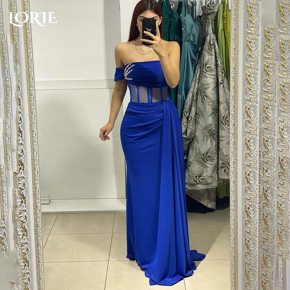 LORIE Memaid Evening Dresses One Shoulder Coreset Prom Dress Backless  Royal Blue Clebrity Party Gown 2024 Evening Party Dresses