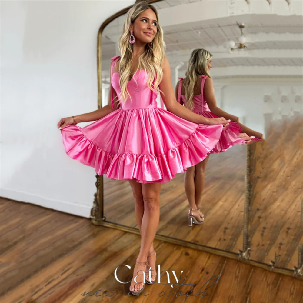 

Cathy Exquisite Barbie Pink Vestidos De Noche Sweet Mini A-line Prom Dress 2023 Sexy Sweetheart Ball Gown فساتين السهرة