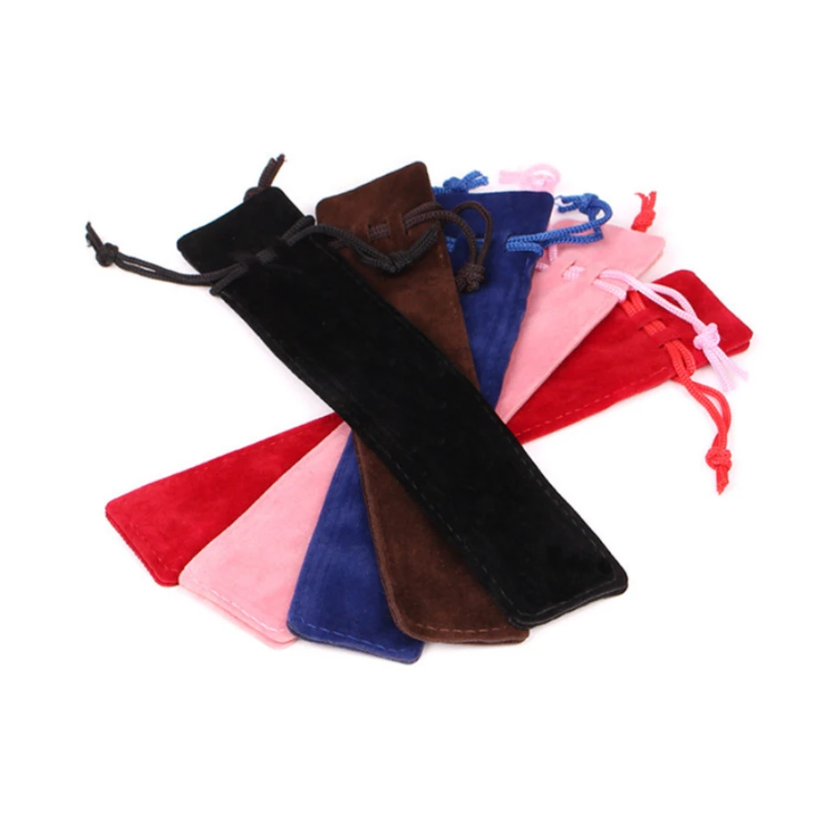 

100 шт. с веревкой, бархатный чехол для ручек на шнурке, держатель для ручек, пенал для сумки для хранения ручек