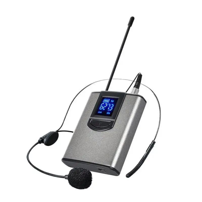 

Gift For Her 4X UHF Portable Wireless Headset/ Lavalier Lapel Microphone With Bodypack Transmitter And Receiver 1/4 Inch Output