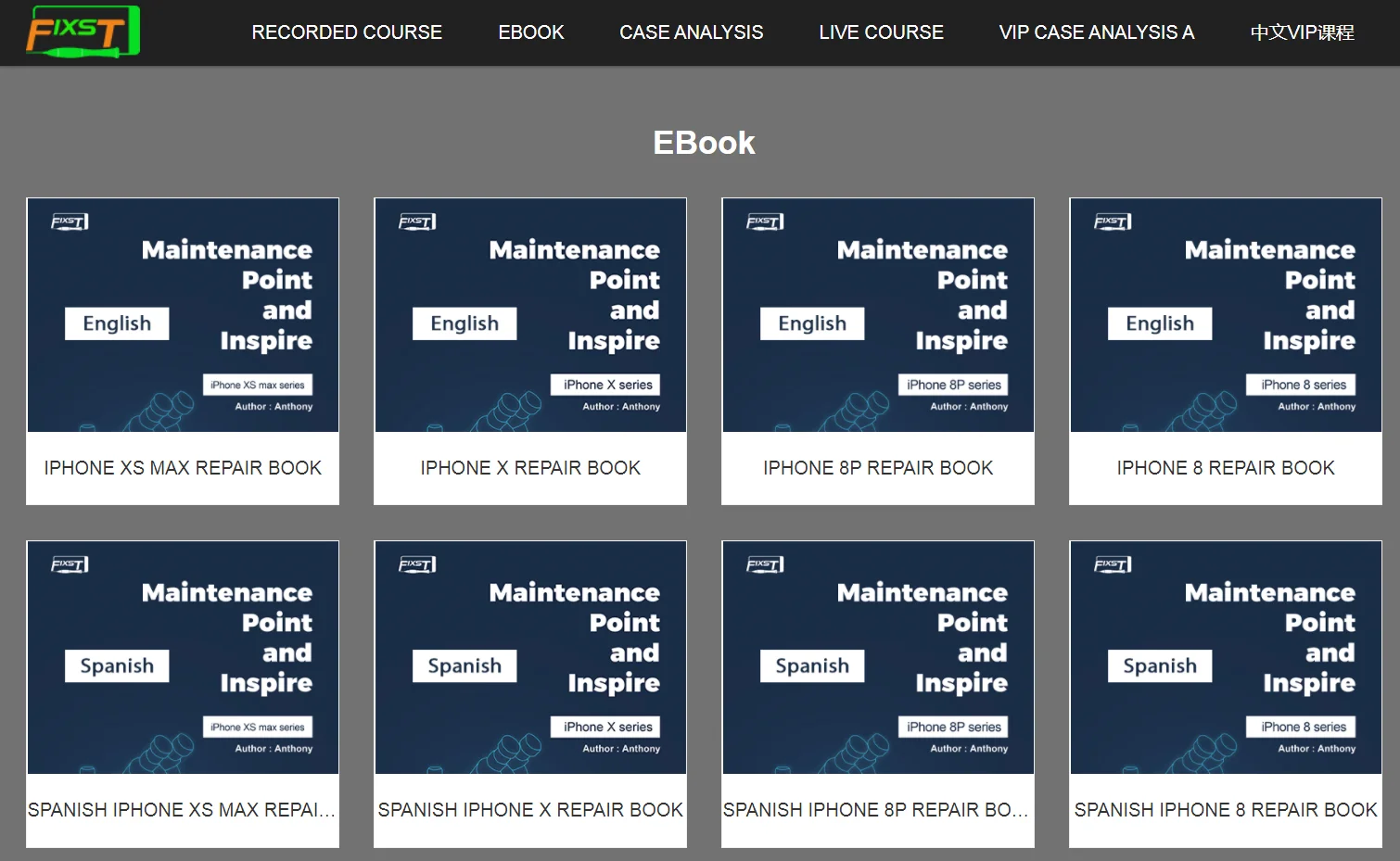 Imagem -06 - Fixst-ebook Case Analysis For Repair Estudante Básico Materiais de Ensino Inglês Espanhol Iphone 8p x xs Max