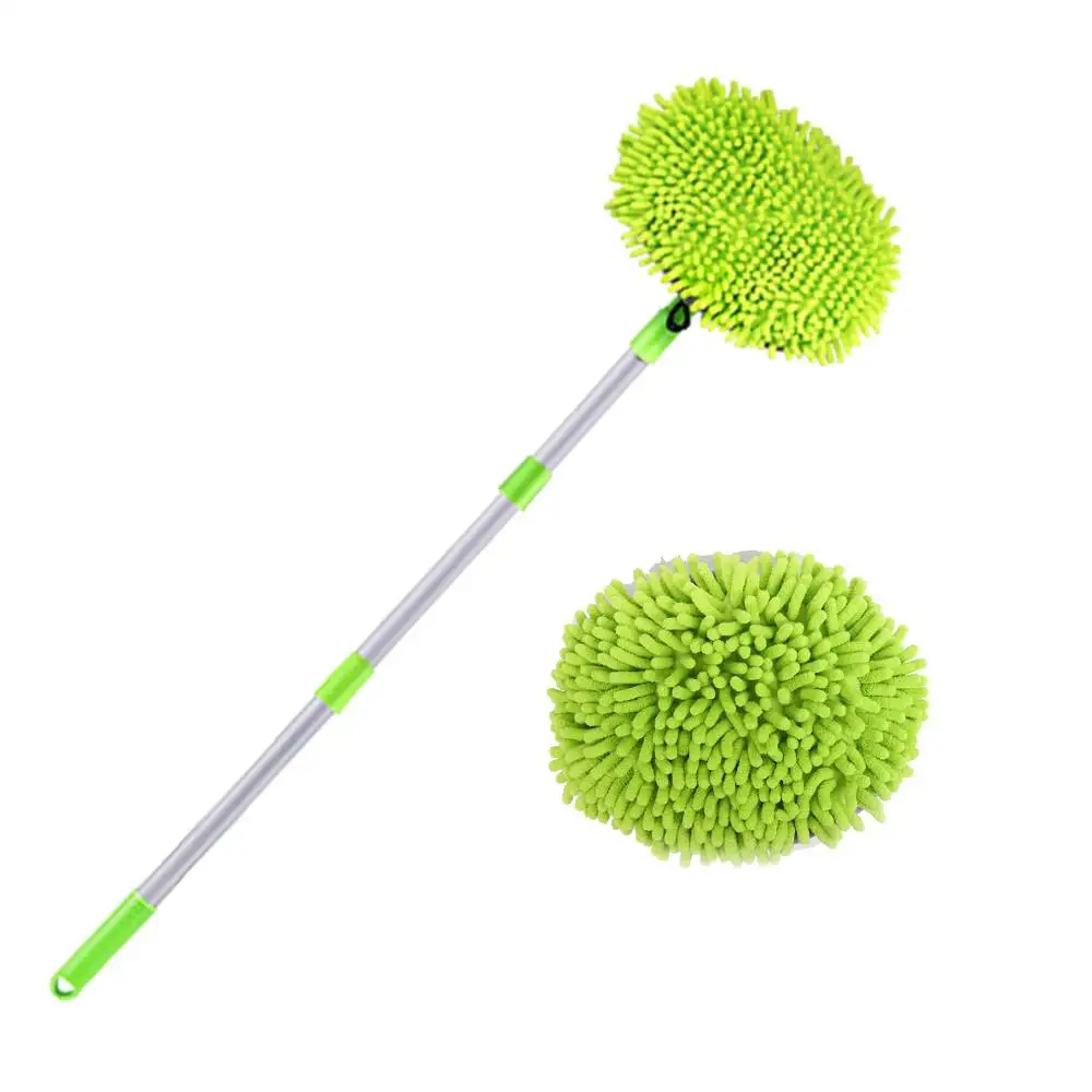 Car Washing Mop Kit with Long Handle Microfiber Car Cleaning Brush Kit Telescoping Car Washing Brush Mop Kit Scratch Free