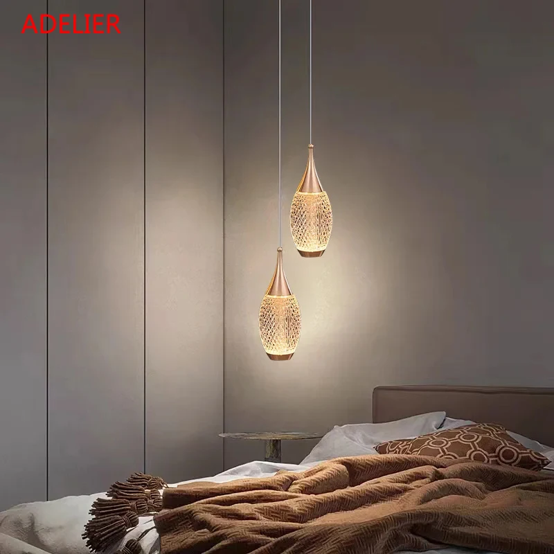 

Modern LED Luxury Dining table Chandelier Home Decor Bedside Hanging Light Living Room kitchen Island pendant Lamps