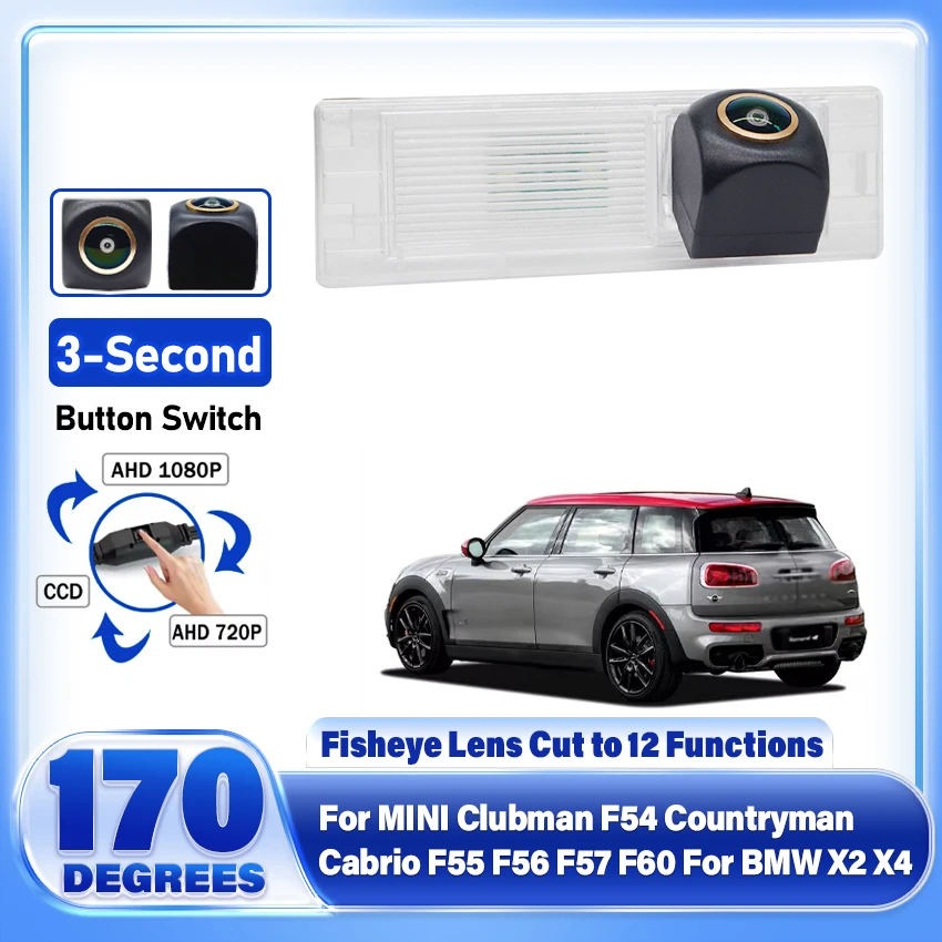 Reverse Rear View Golden Fisheye Lens Camera For MINI Clubman F54 Countryman Cabrio F55 F56 F57 F60 For BMW X2 X4 Night Vision