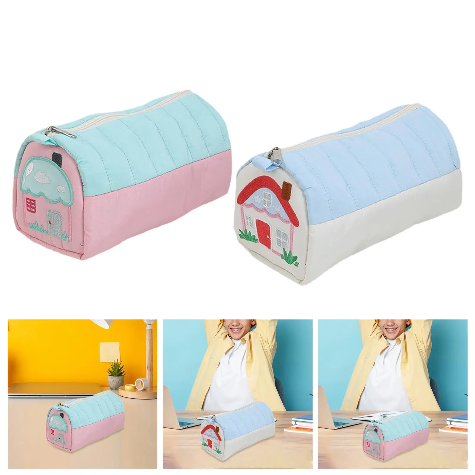 กล่องดินสอซิปน้ําหนักเบากระเป๋าดินสอความจุขนาดใหญ่น่ารักสําหรับเด็กวัยรุ่น