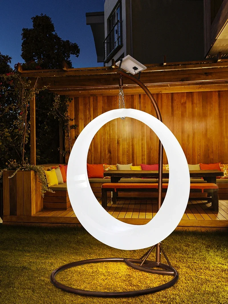 Lichtgevende Schommel Maanvorm Buiten Hangende Stoelen Schommelstoelen Outdoor Activiteiten Bruiloft Decoratie Licht Led