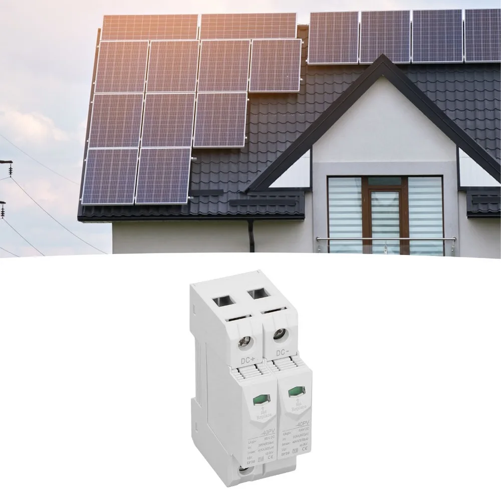 

Durable 2P PV Protecting Device 40KA DC 500V DC Power Surges Protector DIN Rail Protector DC Power Systems