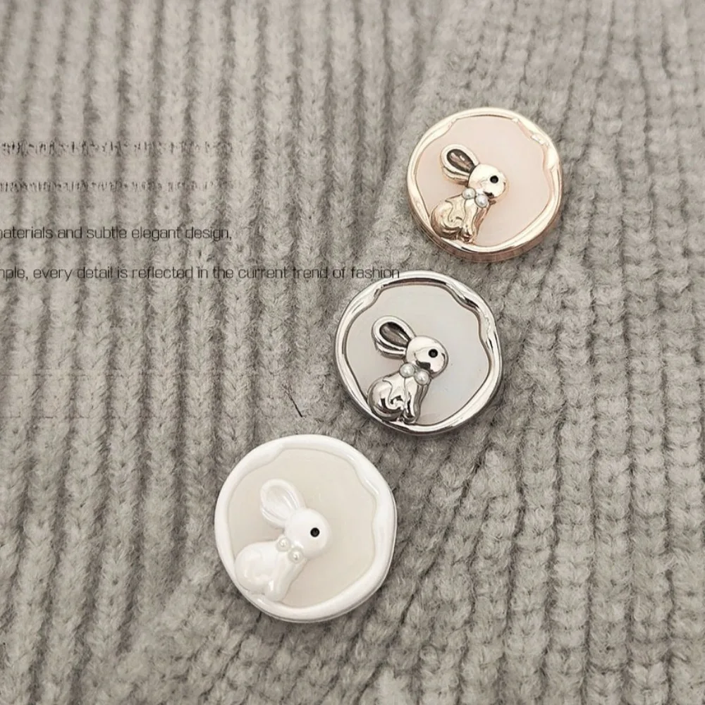 

Rabbit Design Metal Sewing Buttons Pearl Embossed Acetate Decorative Clothing Accessories Shank Button Sewing Supplies Materials