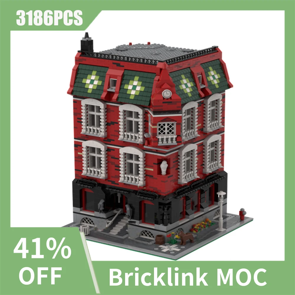 NEW 1816PCS City Hot Selling Street View MOC Modular Building Hamburg model DIY creative ideas Child Toy birthday Gift blocks