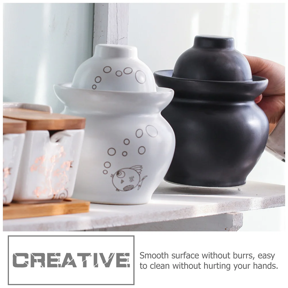 

Small Ceramic Pickle Sealing Jar Airtight Kimchi Container Kitchen Storage Fermenting Crock Pickle Jar Fermenting Tank