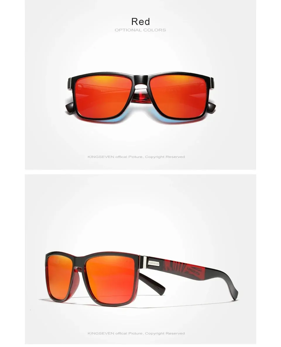 KINGSEVEN Sport Polarisierte Sonnenbrille Männer Frauen UV400 Objektiv Retro Rechteck Fashion Square Rahmen Brille Radfahren Brillen – Detail 10