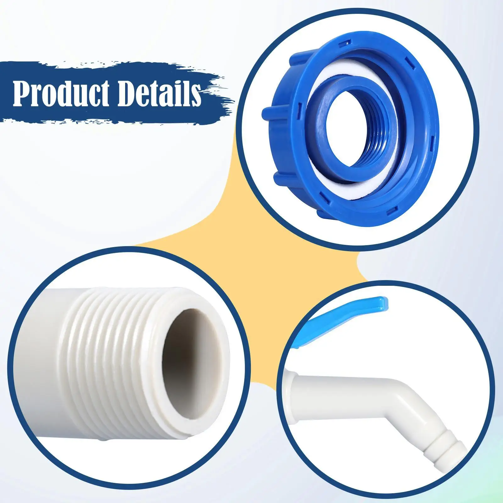IBC Water Tank Adapter Reliable Thread Ball Valve Coupling Easy Install Connector for 1000L Container Domestic Application