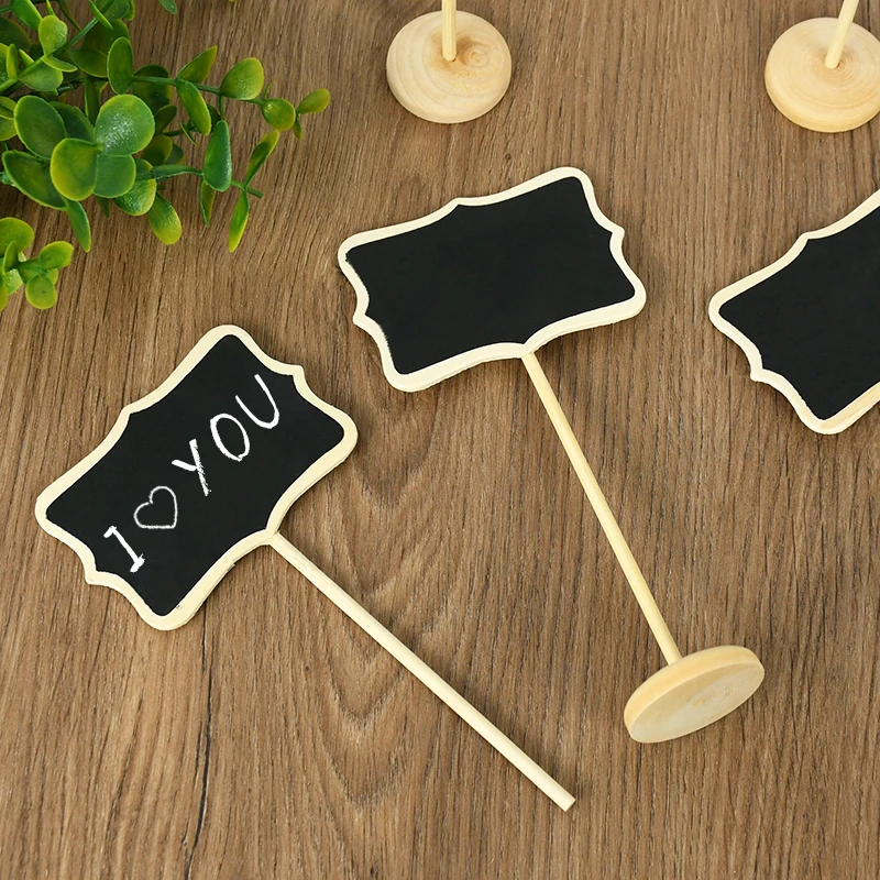 5/10pcs Mini Wooden Blackboard Wedding Chalkboard Message Sign Food Buffet Labels Place Cards Wedding Birthday Party Table Decor