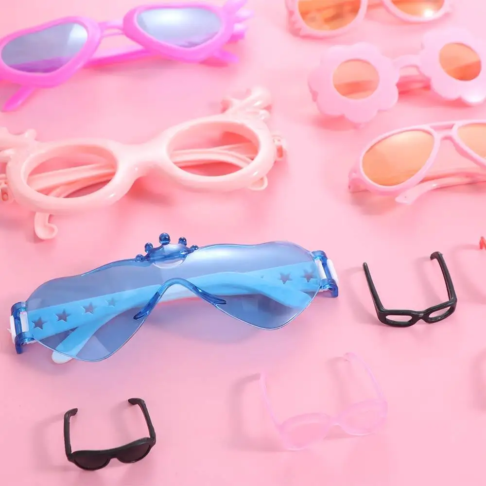 2pcs/set Sunglass Retro Cool Glasses Multicolor Round Frame Mini Plastic Heart Glasses Retro Fashion Styles