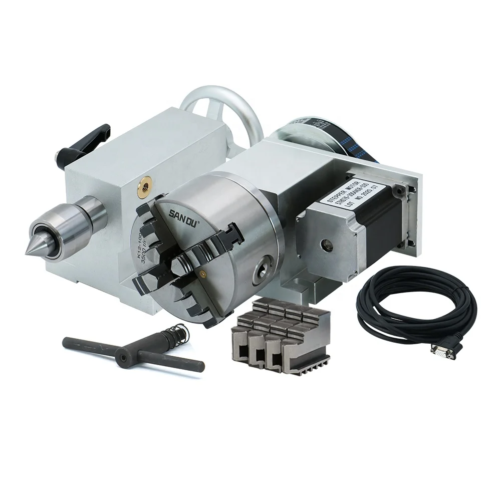 1.8Nm Motor Index Dividing Head, 65mm Center Height & 6:1 Gear Ratio for CNC Machining