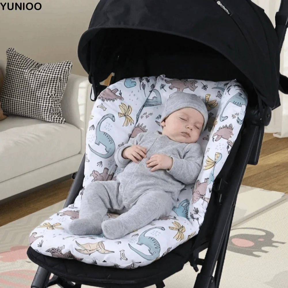 

Cotton Material Baby Stroller Seat Cushion Cartoon Pattern All Seasons Stroller Seat Pad Breathable Comfortable