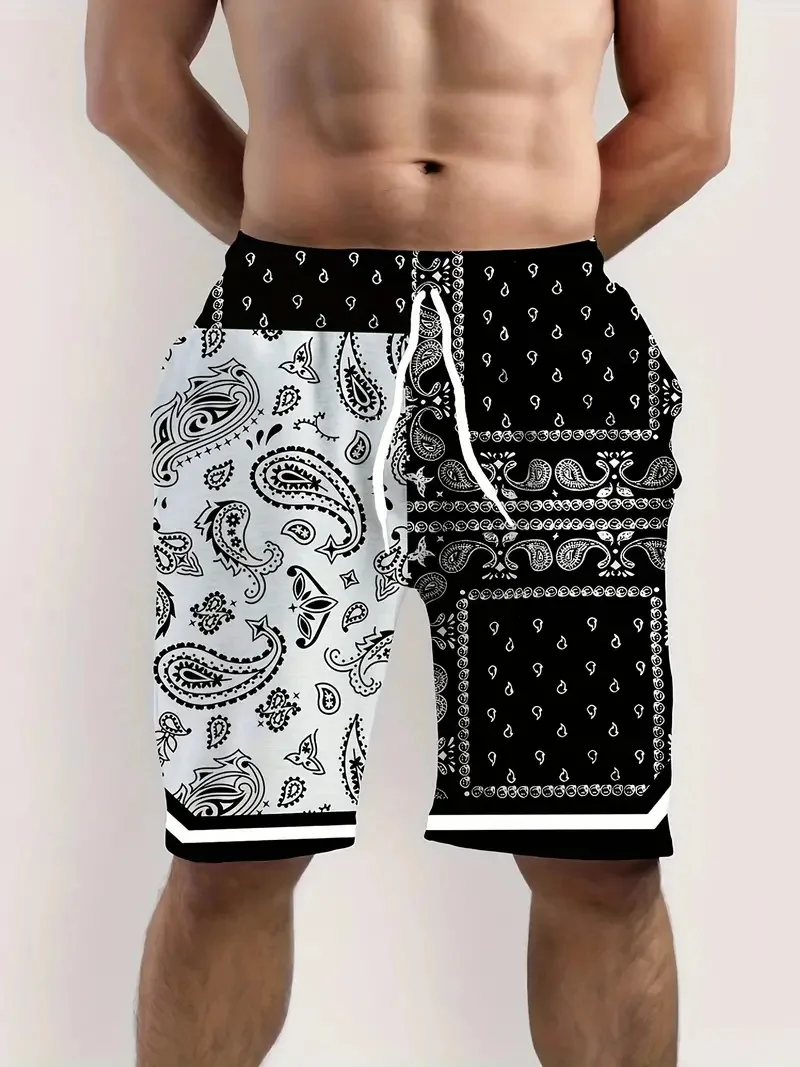 Loose Beach Shorts With Drawstring Fast Boat Anchor Printed Shorts Summer Men's 3d Printed Casual Oversized Beach Shorts MA1