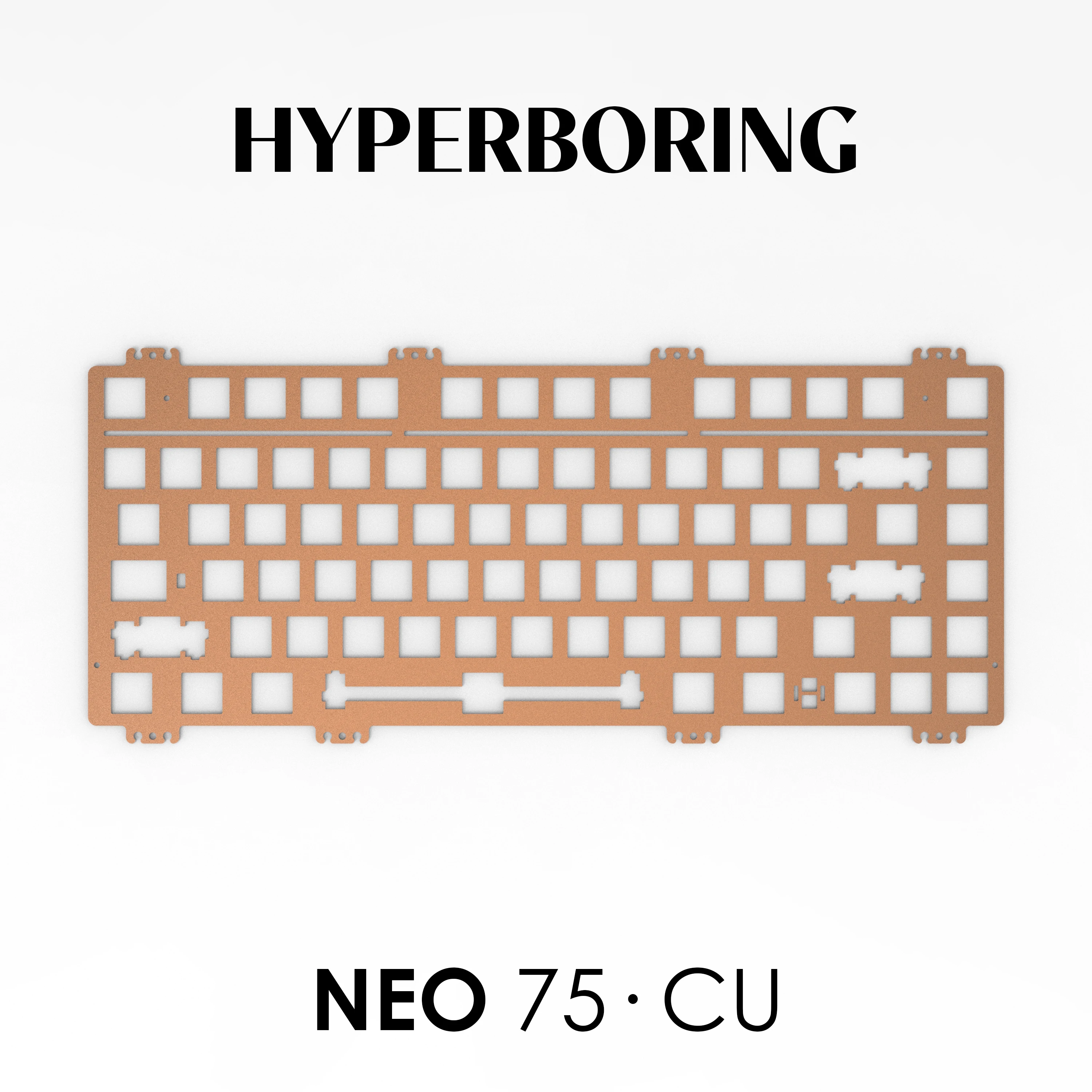 Placa de teclado Neo75 CU personalizada PP PC FR4 placa de posicionamiento de fibra de carbono de cobre y aluminio accesorios de placa de teclado mecánico