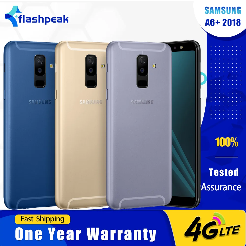 هاتف سامسونج جالاكسي A6 + 2018 A605F 4G الأصلي بشريحتين 6.0 بوصة 3 جيجابايت رام 32 جيجابايت روم 16 ميجابكسل + 5 ميجابكسل + 24 ميجابكسل هاتف محمول ثماني النواة ذكي #1