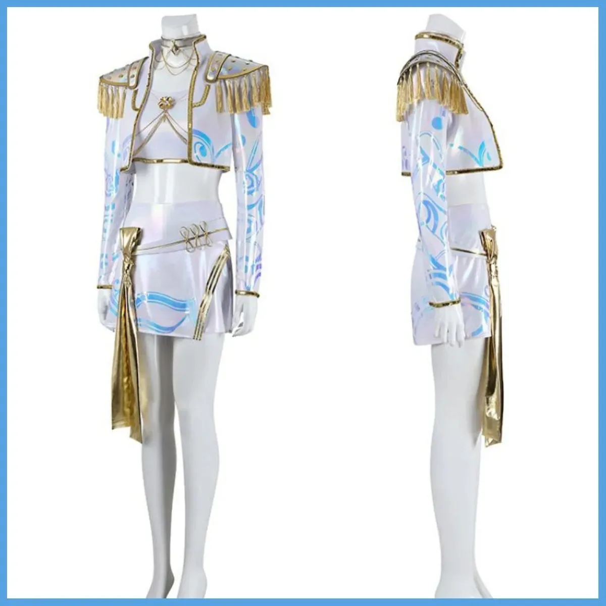 Disfraz de Cosplay de películas Demon Hunters Mira, pelucas k-pop HUNTR/X, uniforme de cuero PU blanco para mujer, traje de fiesta de Carnaval y Halloween, KPop