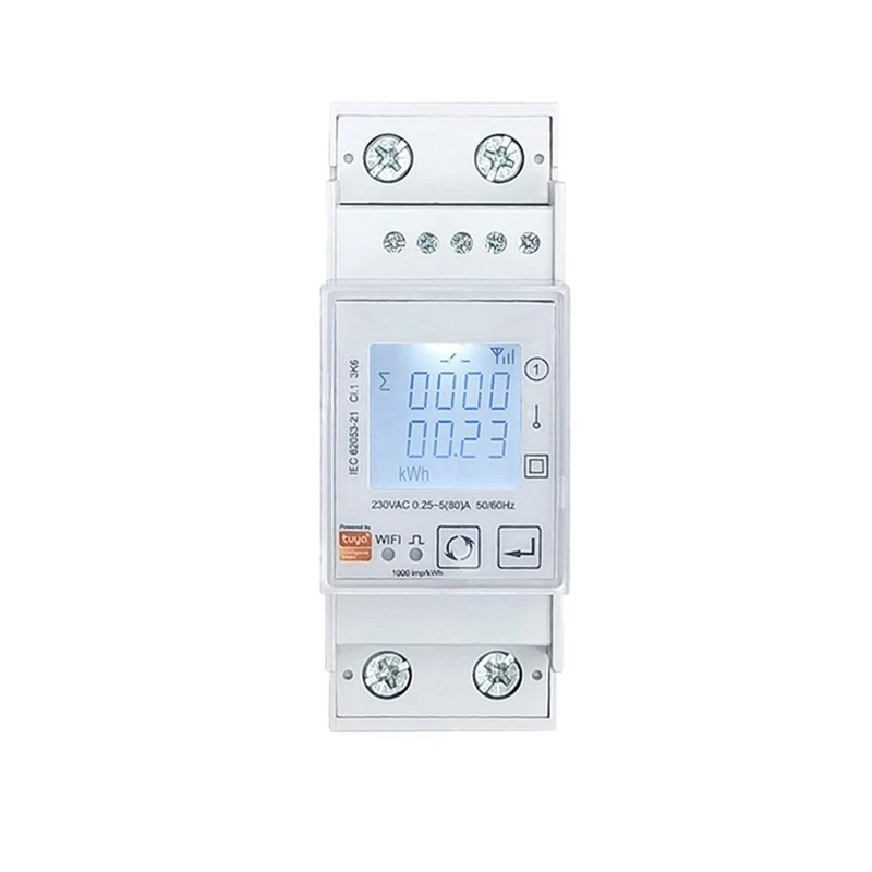 

Hot-Tuya Smart Zigbee Energy Meter Bidirectional Single Phase 80A Din Rail Power Monitor Wattmeter Voltmeter Ampermeter