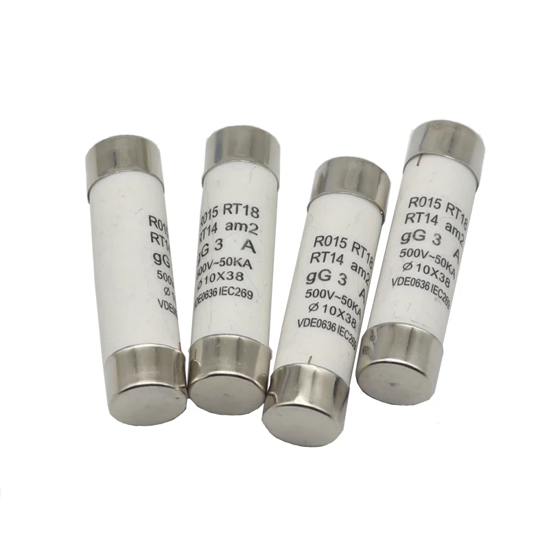 【10-1PCS】10*38 Fast Blow Ceramic Fuse 10X38MM Fuse 380V 500V 0.5A 1A 2A 3A 4A 5A 6A 8A 10A 16A 20A 25A 32A 40A RO15