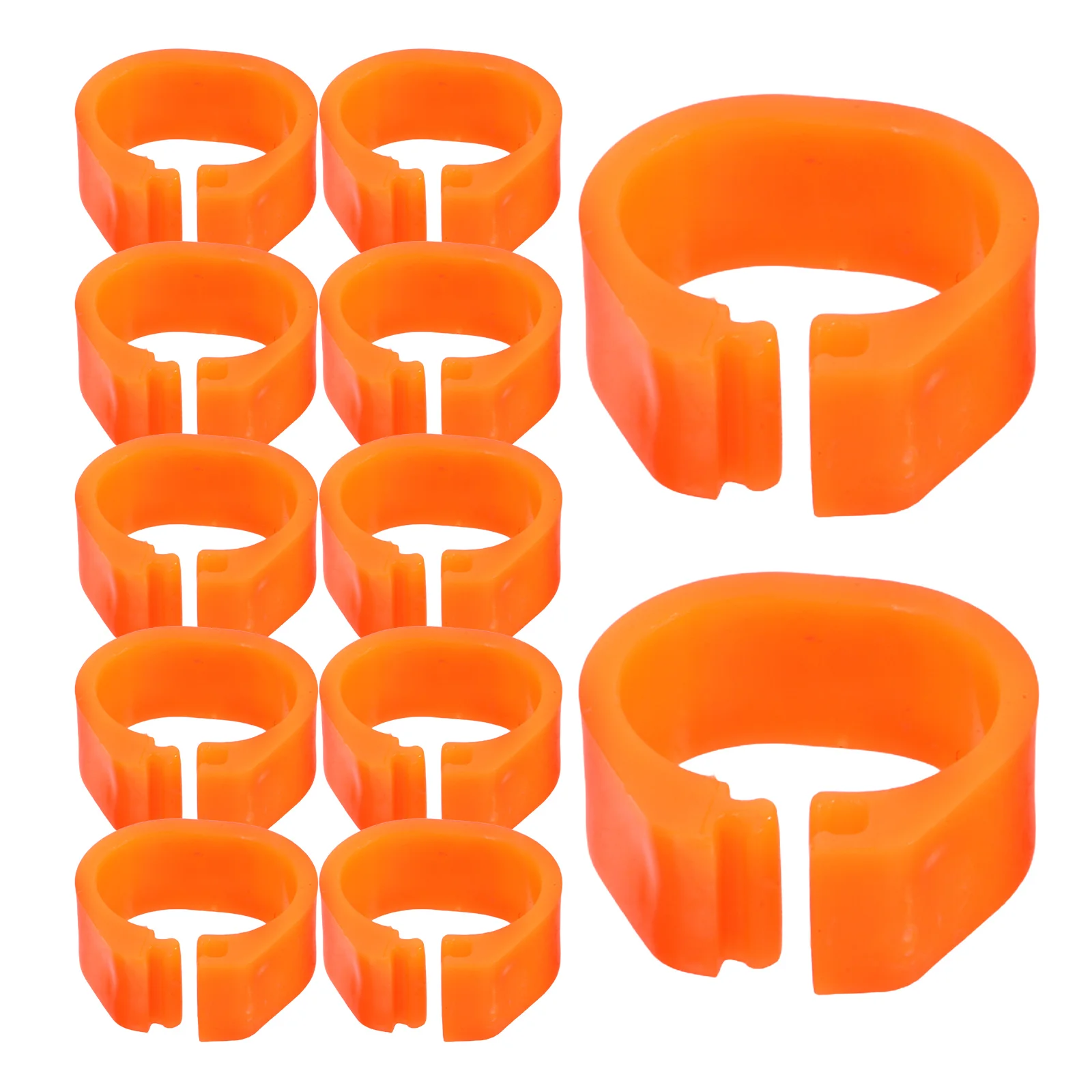 

100 Pcs Pigeon Anklet Labels Chick Identification Leg Bands Orange Pp Chicken Legs Tags with Number
