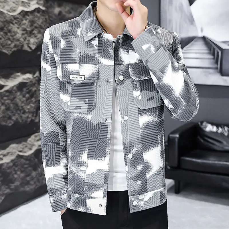 3-A28  2024 Spring New Men's Fashion Trend Jacket Slim Fit Casual Coat Handsean Style All-match Tops