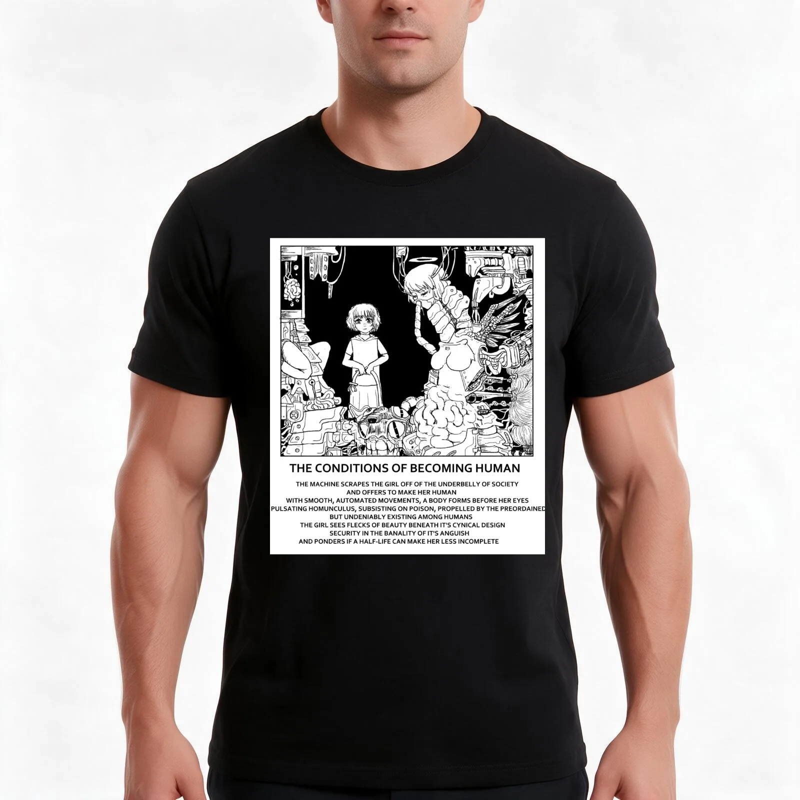 THE CONDITIONS OF BECOMING HUMAN T-Shirt Summer Casual Cotton Tee Oversized Streetwear Tops Vintage Graphic Print