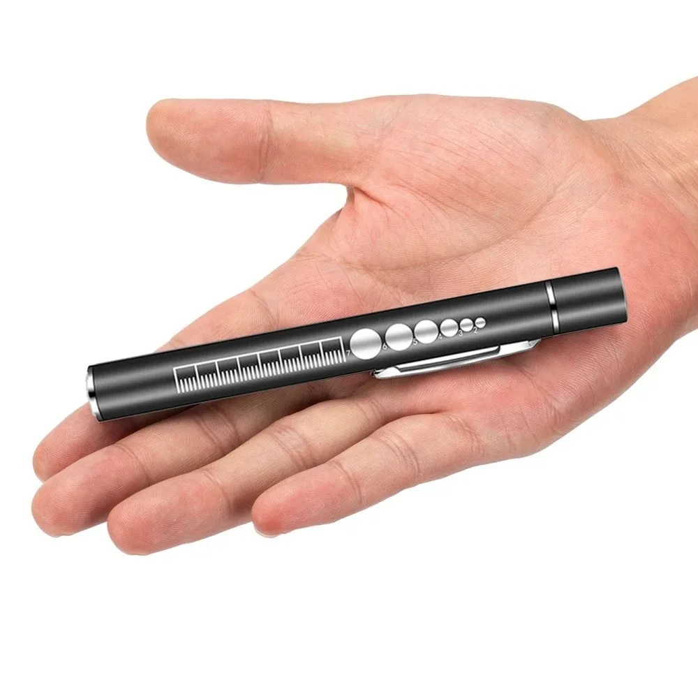 Rechargeable Medical Handy Pen Light Mini Nursing Flashlight 2 in 1 Pocket LED Torch Penlight Light Outdoor Fishing Tool