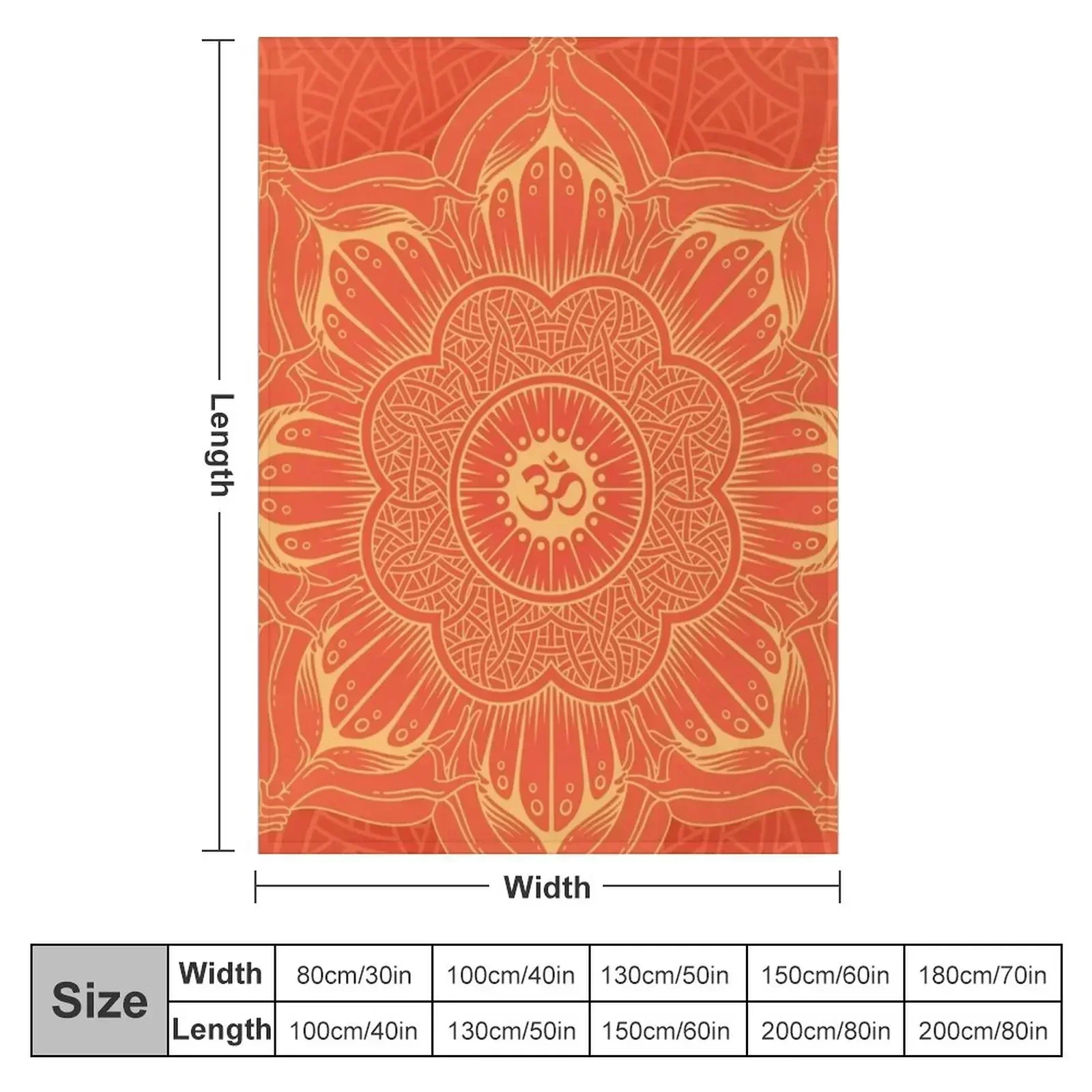Orange mandala ohm symbol minimal spiritual tie dye yoga gangster Throw Blanket Flannels Bed Fashionable Cute Plaid Blankets