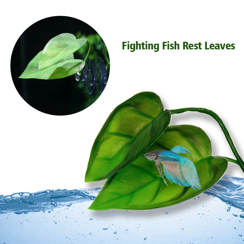 Artificial Leaf Fish Rest Bed Fish Tank Aquarium Decoration Natural Habitat Floating Bed Leaf Hammock Betta Spawning Resting Bed