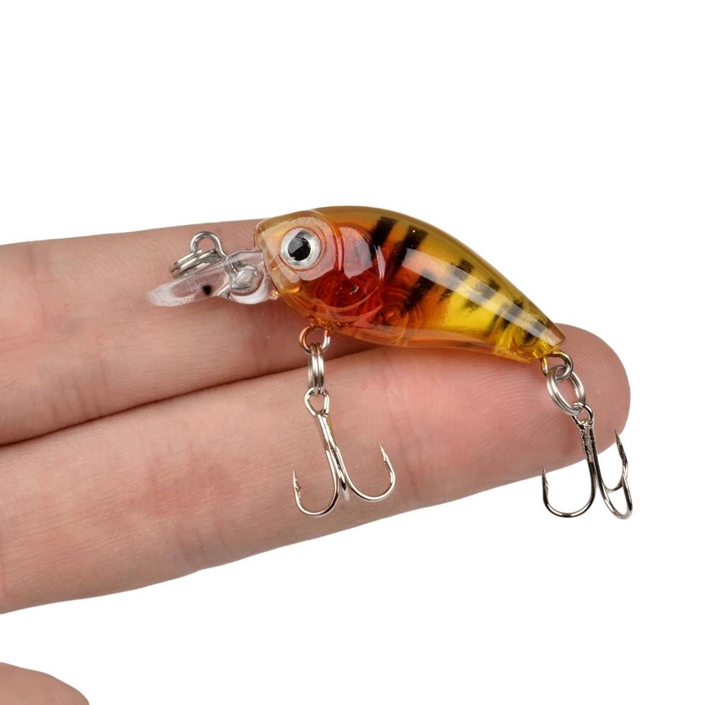 1Pcs 3.5g 4.5cm Top water Mini Bionic Crank Hard Bait Minnow Wobbler Fishing Lure Swimbait With Treble Hook For Trout Carp Bass