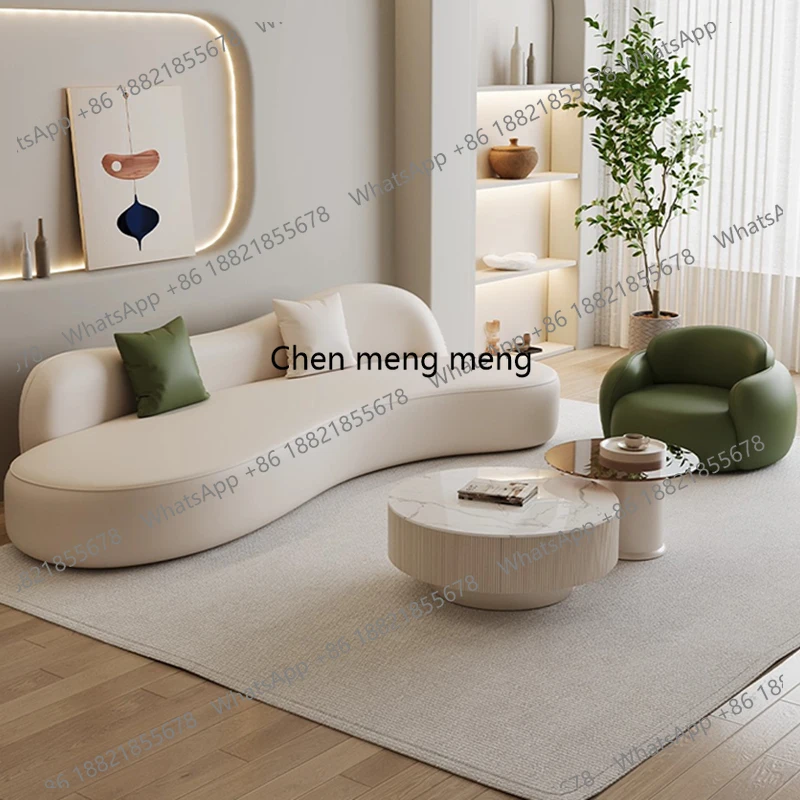 

Nordic Cream Style Curved Sofas Modern Designer Living Room Reception Sofa Hotel Lounge Office Furniture