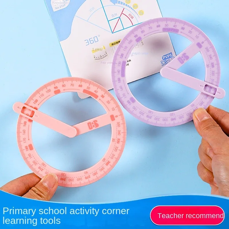 360 Degree Activity Angle Protractor Drawing Tool School Office Right Angle Sharp Angle Painting Stationery Teaching Materials