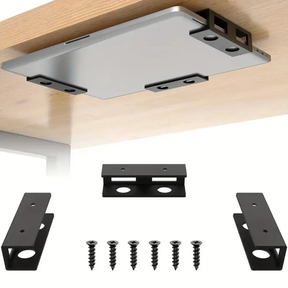 Heat Dissipation Laptop Mount Bracket Under Desk Black Laptop Storage Stand Laptop Holder Charging Keyboard Storage Laptop