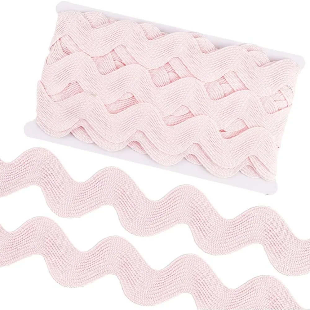 

10 ярдов, 1,58 дюйма, розовая отделка стойки Rick для шитья Jumbo RIC Rac, лента Rickrack Zig Zag Wave, гибкая бахрома, кружевная отделка, тканый комплект