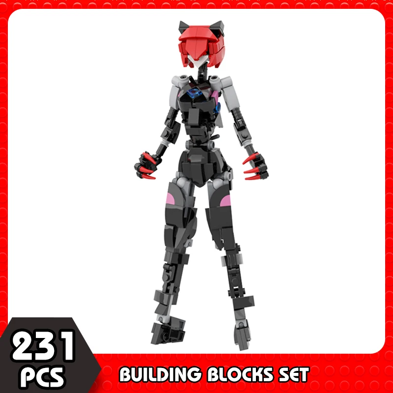 

MOC Robot Girl Mobile Action Figure Suit Female Robots Cat Girl Building Blocks Fox Mech Warrior Bricks Toy for Kids