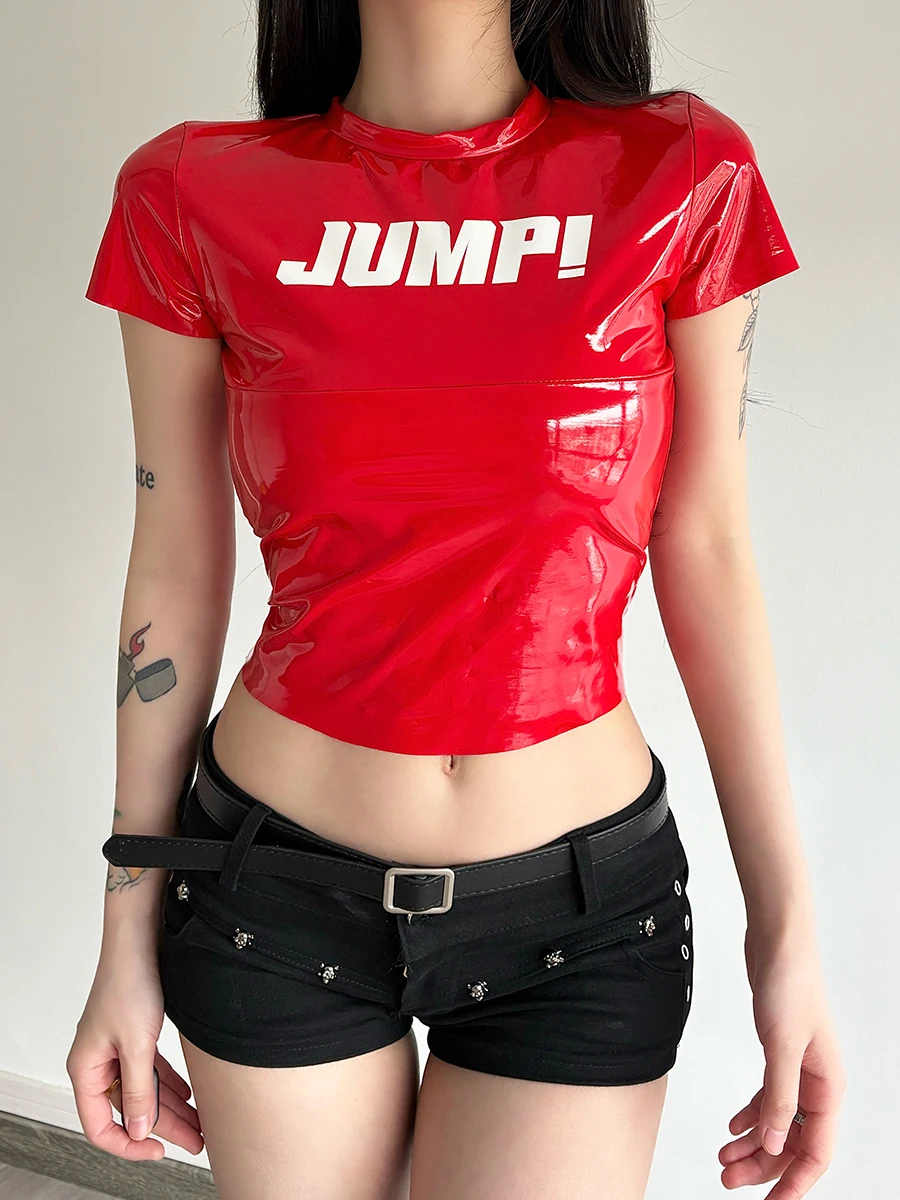 Legal picante iny carta impressão ort sve camiseta feminina rua sle faion couro do plutônio fibra elástica poliéster gato estranho