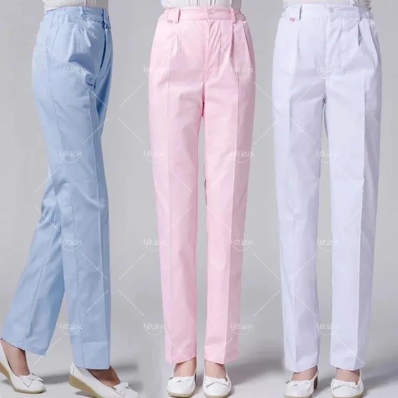 Pantalones de trabajo suaves antiarrugas de alta calidad para mujer, pantalones de algodón para el cuidado, dos bolsillos laterales, uniforme de trabajo para la salud Dental